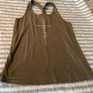 Army green/brown tint. Twist back top.